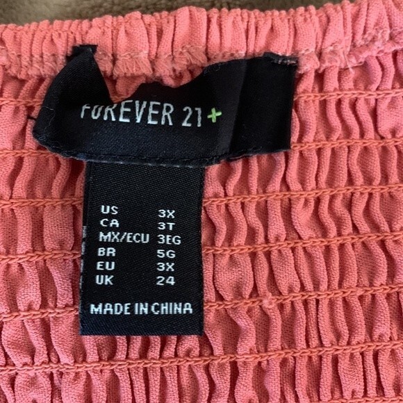 Forever 21 Peplum Cropped Blouse Rose Size 3X - Picture 6 of 8